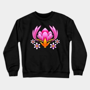 Pink Floral Design Crewneck Sweatshirt